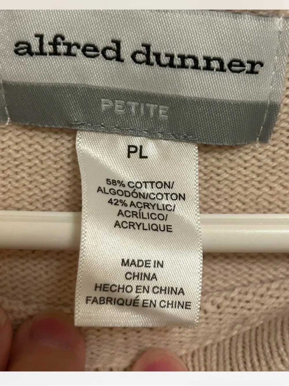 Alfred Dunner blush pink embroidered heart sweater